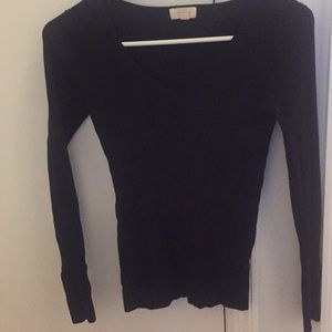 Black v-neck sweater